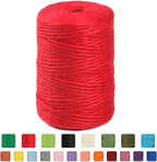 2mm 600ft Colored Natural Jute Twine String for Gift Wrapping Craft Baker Plant Christmas Ribbon Twine Handmade Arts Decoration Thin Packing String Home Decor