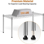 YSSOA 1-Tier Shelving Unit, 29.92" W x 13.78" D x 14.96" H Steel Organizer Wire Rack, Chrome, 2 Pack