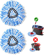 2 Pack Spin mop Replacement Head, Spin mop Scrub Brush,Microfiber Mop Refills, Easy to Replace,for Bathroom,Kitchen,Tub and Tile,Easy Cleaning,Suitable for Ocedar RinseClean 2-Tank System Spin Mop (B)