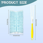 50pcs 360° Dusters Refills for Swiffer Dusters with 4X Microfibers,Blue Heavy Duty Efficient Duster Kit Disposable Dusters Refills with 1 Handle for Cleaning Furniture, Blinds, Ceiling Fans, Pet Hair