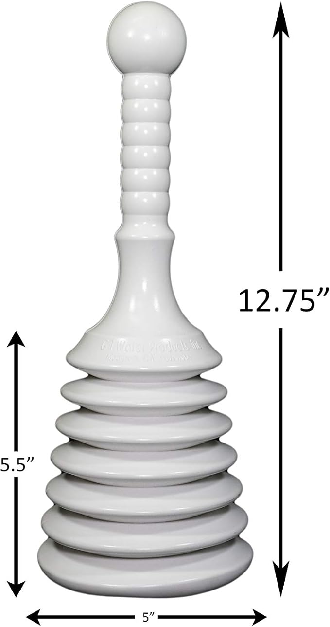 Master Plunger MPS4-4 Sink & Drain Plunger for Kitchen Sinks, Bathroom Sinks, Showers, and Bathtubs. Small and Strong Design with Large Bellows Commercial & Residential Use, White