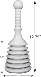 Master Plunger MPS4-4 Sink & Drain Plunger for Kitchen Sinks, Bathroom Sinks, Showers, and Bathtubs. Small and Strong Design with Large Bellows Commercial & Residential Use, White