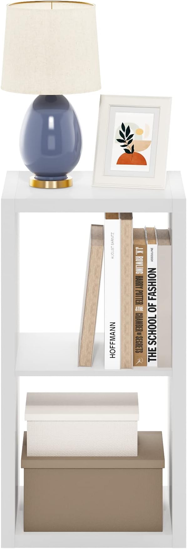 Furinno Cubicle Open Back Decorative Cube Storage Organizer, 2, White