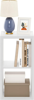 Furinno Cubicle Open Back Decorative Cube Storage Organizer, 2, White