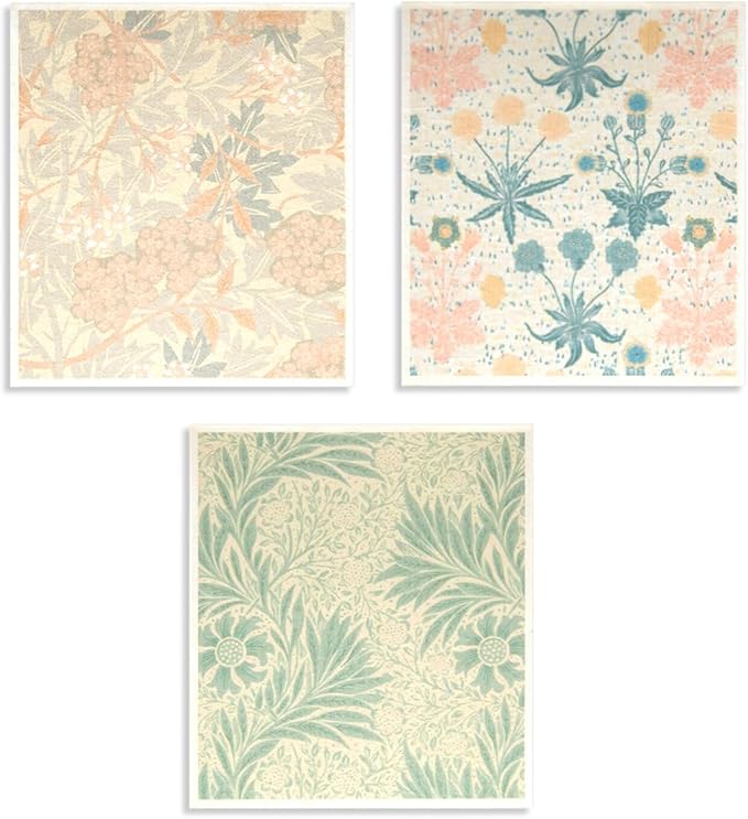 6 - Pack Swedish Kitchen Dish Cloths - Reusable Paper Towels for Counters & Dishes - Eco Friendly Cellulose Sponge Cloth - Assorted (Flower Pattern)
