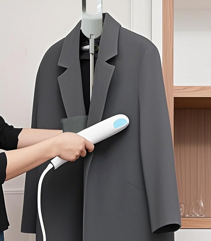 Garment Steamer Hanger with Ironing Glove, Portable Steamer Rack for Clothes, Garment Rack for Steaming Clothes Adjustable Handheld Hanging Ironing Clothes Stand