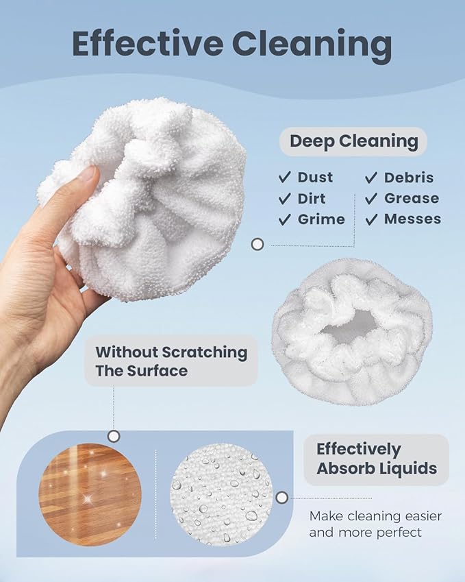 Steam Cleaner Accessories, Small Bonnets (Triangle) Compatible with Dupray Steam Cleaner, Reusable Steam Mop Pads Bonnets Compatible with McCulloch/awasky Steam Mop (Double-Layer) -6 PACK