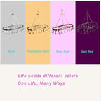 Aluminum Sock Drying Rack with 26 Non-Slip Clips, and Wind-Resistant Hook, Laundry Drying for Socks, Baby Clothes, Underwear, and Delicates. Oval & One-Piece Design, (Silver)