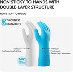 Vgo... 1 Pair Household Cleaning Gloves Infused with Rresh Rich Aromas, Lined Dishwashing Gloves,Long Sleeves Kitchen Gloves, Bathroom Cleaning, Gardening, Pet Care(Light Blue,XL,TP1117)