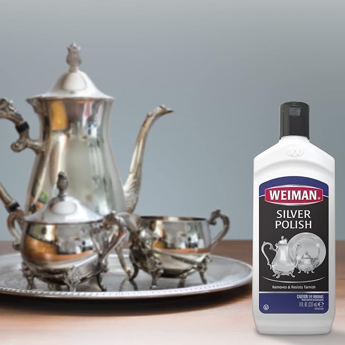 Weiman Silver Cream Cleaner 3-in-1, Anti-Tarnish Technology, Safely Clean, Polish, Shine & Restore, Removes & Prevent Tarnish, 8 Oz