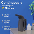 Steamer for Clothes Wrinkle Removes, Portable Handheld Garment Steamer, Clothes Hat Steamer for Home and Travel with Automatic Shut-Off Safety Protection,180ML,800W (Dark Grey)