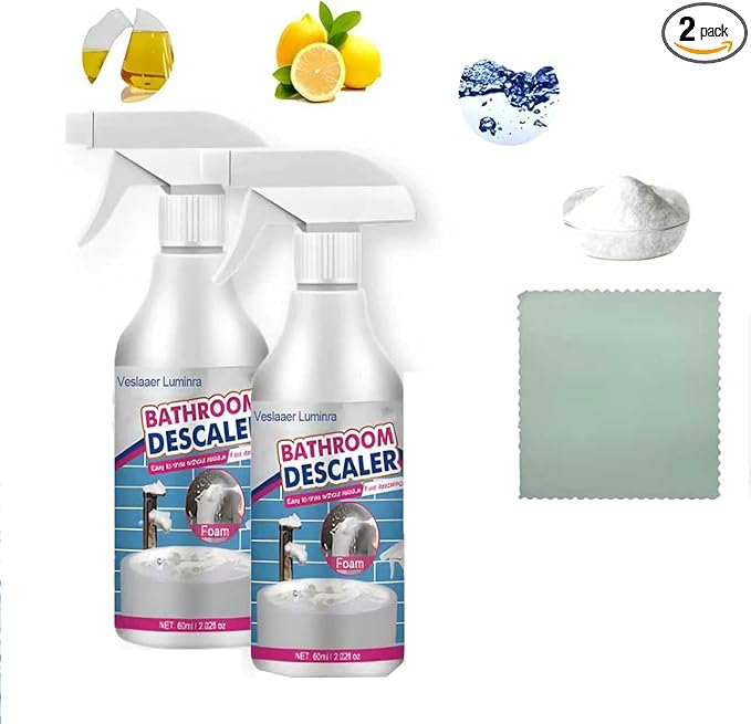 Bathroom Descaler Foam Cleaner Spray, Stubborn Stains Cleaner, Bathroom Foam Cleaner All Purpose, Bathrooms Sink Cleaner Foam (2)