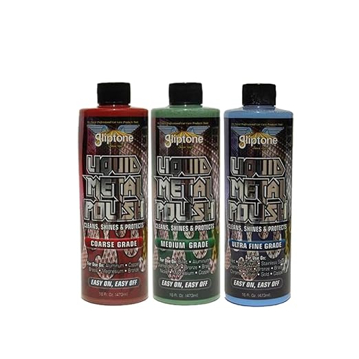 Gliptone Liquid Metal Polish, (Coarse Grade) 16 Fl Oz, for Aluminum, Copper, Brass, Magnesium & Bronze, Cleans, Seals & Protects, No Ammonia, Acid or Water, Restores Brilliant Shine