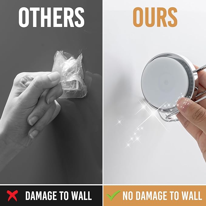 LEVERLOC Soap Holder Dish with Hooks for Shower, Bar Suction Cup Soap Tray Wall Mounted, Rustproof Stainless Steel No-Drilling Sponge Holder Caddy for Bathroom Bathtub Kitchen Sink, Silver