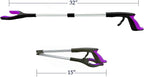 2-Pack Reacher Grabber Tool, Foldable Trash Picker Grabber, Trash Gripper, Garden Nabber, Litter Picker, Extended Grabber（Purple/Blue)