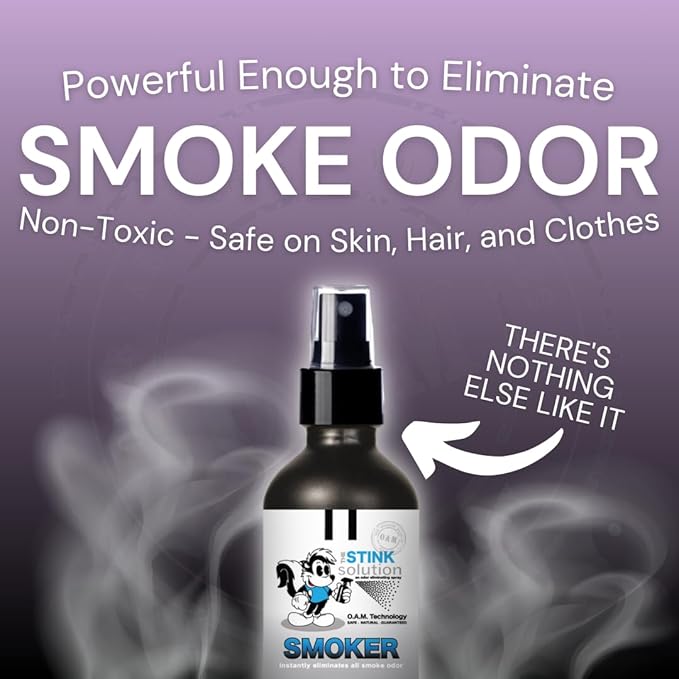 Smoke Odor Eliminator Spray - Completely Remove Smoke Smell From House, Car, Clothes, Hands, Hair, & More - Best Odor Eliminator For Smoke - Bamboo Teak Fragrance - 2 16 oz Bottles