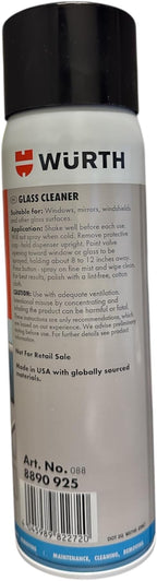 AquaNation Listing For Wurth Glass Cleaner 19oz – Ammonia-Free Streak-Free Foam Spray for Tinted Windows, Mirrors, Windshields, Chrome & More – Fresh Scent, Safe Formula – Pack of 2