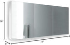 Krugg Medicine Cabinet | Recess or Surface Mount | Blum Hinge 170 Degree Soft Close| (72"x36")