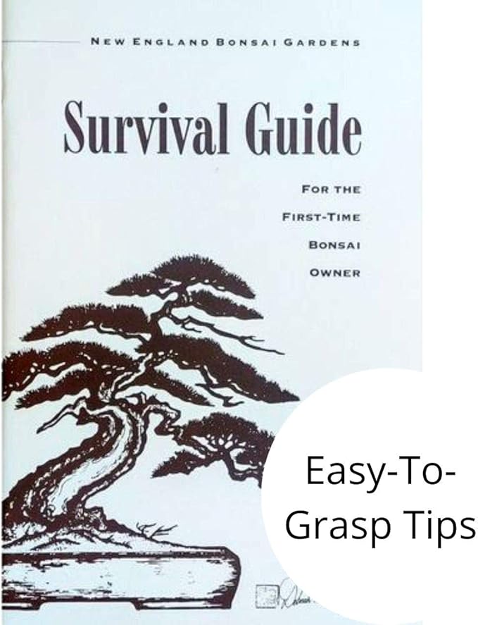 Starter Bonsai Tool Kit - Survival Guide + Set Includes: Butterfly Pruning Shears, Bottle Uncle Bill's Fertilizer, 2 Ounce Frit, Aluminum Wire, Genuine Chinese Mud Figurine - Bamboo Case