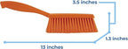 Vikan 45877 Bench Cleaning Brush, Polypropylene/Polyester Soft Bristle Dustpan Brush & Sweeper With Handle, 14-Inch, Orange