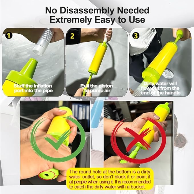 Air Conditioner Drain Line Cleaner Tool Kit, Powerful Ac Drain Cleaner with 118 Inch Flexible Pipe Brush & Drain pipe water filling tool for AC, Washer, Fridge, Car Ac Drain Hole Unclog and Clean