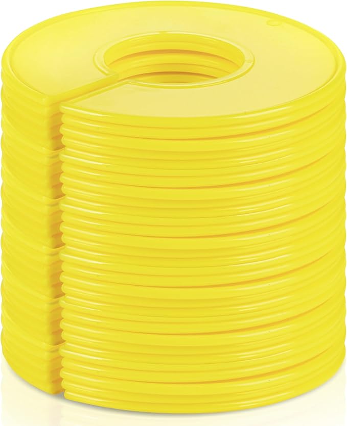 Sukh Baby Closet Dividers 30pcs - Plastic Clothes Organizer Shelf Tags Labels for Clothing Rack Wardrobe Store Warehouse Nursery Must Haves Boutique Supplies Sturdy Durable Flexible No Burrs (Yellow)