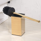 Toilet Brush Holder Stainless Steel 304 Standing Gold Square Toilet Brush Holder for Bathroom Storage and Organization (Gold)