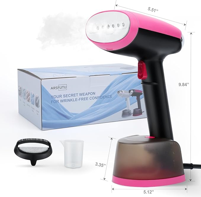 Steamer for Clothes Handheld Clothes Steamer 1300W Portable Garment Steamer Auto Shut-off 20-Second Fast Heat-up with Adjustable Steam 12.34oz Detachable Water Tank for Home Office Travel