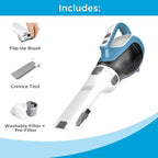 BLACK+DECKER dustbuster AdvancedClean Handheld Vacuum Cordless, Compact Home and Car Vacuum with Crevice Tool, Rotating Nozzle and Charging Station, Large Dust Bowl (CHV1410L)