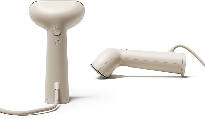 Steamery Handheld Clothes Steamer Cirrus 3, 1200W, US Plug, Heated Ironing Plate, Fast Heat Up, Garment Wrinkle Remover, Beige