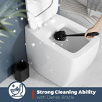 Toilet Brush, 2 Pack Toilet Brush and Holder Set Bathroom Accessories, Toilet Bowl Brush and Holder for Bathroom, Black