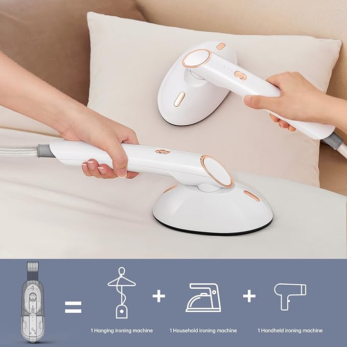 Steamer for Clothes, 1500W Large Soleplate Clothes Steamer Iron, Detachable 400ml Water Tank Garment Steamer Professional Steam Iron, 20s Rapid Heat Up Fabric Wrinkles Remover and Auto-Off