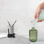 Green Glass Soap Dispenser with Black Pump, 15oz Liquid Hand Dispenser, Refillable Lotion Dish Soap Dispenser for Modern Home Decor, Bathroom, Kitchen Countertop, Hotel