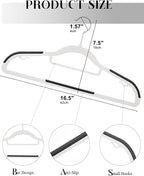 HOUSE DAY Quality Plastic Hangers 30 Pack, Non Slip Plastic Clothes Hangers White, Ultra Thin Hangers with 360° Swivel Hook, Heavy Duty Coat Hanger Space Saving, Ideal for Suits, Shirts, Pants