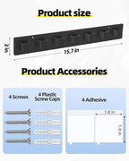MaxGear Sunglasses Organizer Wall Mount, 2-Pack Acrylic Eyewear Display Holder with 14 Slots, Sunglasses Storage, Includes Adhesive Tape & Screws, Black Wall Mounted Shelf for Closet, Cabinet, Door