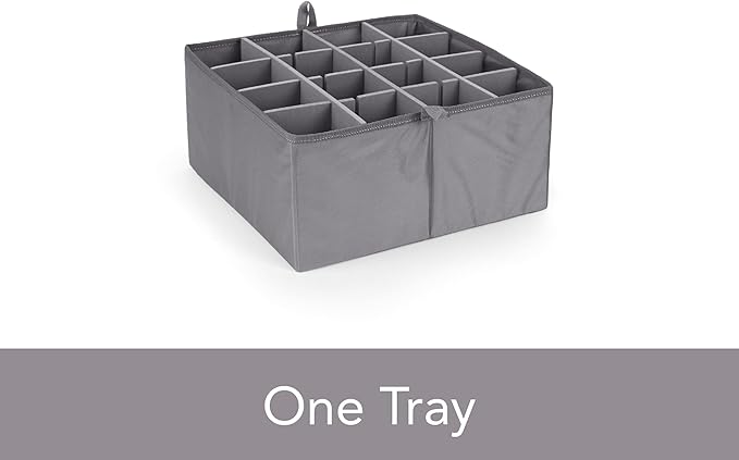 Covermates Keepsakes - Adjustable Zip-Top Storage Box - Configurable FlexGrid Compartments - Heavy Duty Polyester- Reinforced Handles - Stackable Design - Indoor Storage, Beige Heather