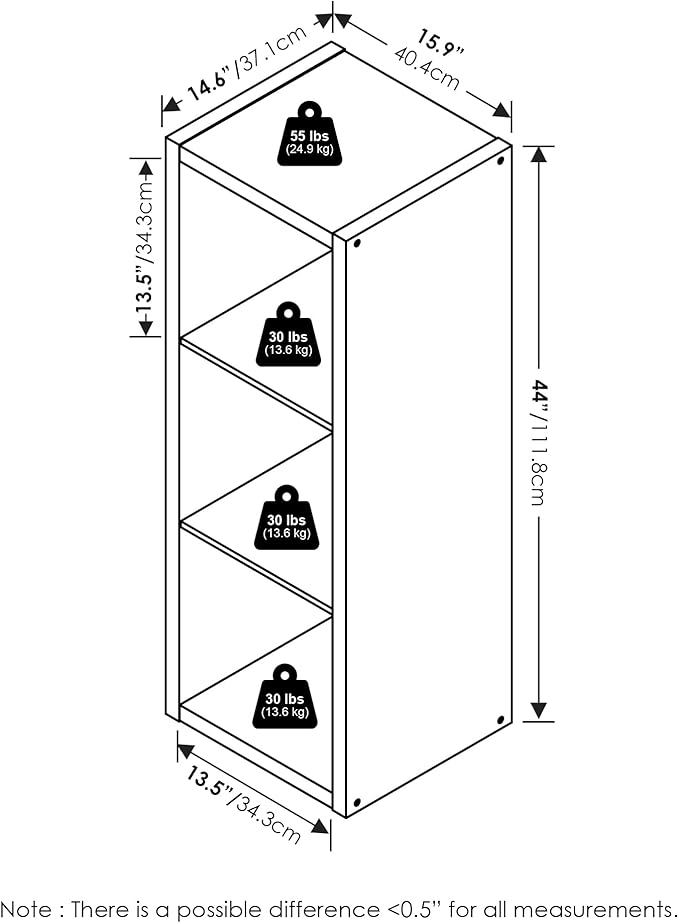 Furinno Cubicle Open Back Decorative Cube Storage Organizer, 3-Cube, Amber Pine