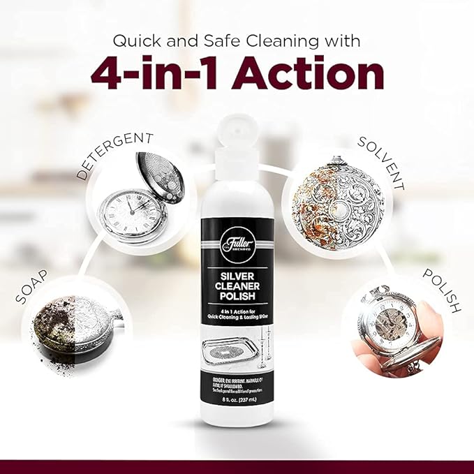 Fuller Brush Silver Cleaner Polish, Removes Tarnish & Prevents Future Buildup, Safe for Silver Plate, Sterling, Chrome, Antique Silver, 6-Pack