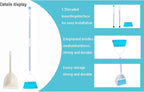 Mini Broom with Dustpan for Kids,Little Housekeeping Helper Set (White+Sky Blue)