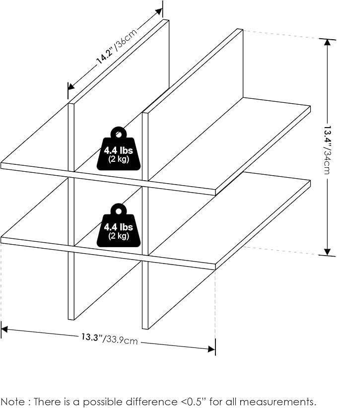 Furinno Cubicle 9-Compartment Bottle Storage Cube Organizer Insert (Does not fit IKEA Kallax Shelving), Black Dark Oak