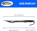 SZCO Supplies 25” Cord-Wrapped Handle Fantasy Outdoor Machete with Nylon Sheath 926956 Black