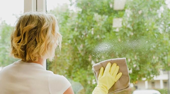 Household Gloves Latex-Free, 15" Long Cuff, Soft Lining, Adjustable Strap, Multi-Layer Protection, Flexible, Comfortable, Chemical-Resistant, Reusable for Cleaning, Dishwashing, 4 Pair Medium
