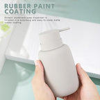 Grey Soap Dispenser Bathroom,Ceramic Soap Dispenser Lotion Pump Dish Soap Dispenser for Kitchen,16oz Refillable Liquid Hand Wash Dispenser for Bathroom (Rubber Paint)