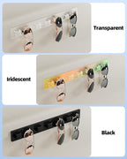 MaxGear Sunglasses Organizer Wall Mount, 2-Pack Acrylic Eyewear Display Holder with 14 Slots, Sunglasses Storage, Includes Adhesive Tape & Screws, Black Wall Mounted Shelf for Closet, Cabinet, Door