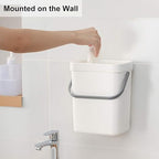 LALASTAR Mini Desktop Trash Can with Lid, Small Countertop Garbage Can, Plastic Tiny Tabletop Wastebasket for Office/Kitchen/Coffee Table, 3L/0.8 Gal, White