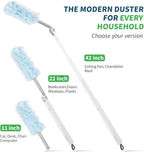 Oshang 12 Pack Disposable Heavy Duty Duster Refills - 43" Extendable Handle, Compatible with Swiffer - Dusters for Cleaning Ceiling Fans, Blinds, Furniture & High Corners