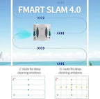 FMART Window Cleaner Robot Double-Sided Spray Water, 3800Pa Strong Suction Smart Window Cleaning Robot, APP&Remote Control Robot Suitable for Outdoor/Indoor High Rise Windows
