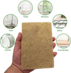 Natural Scouring Pads 10 Pack- Dish Scrubber Non-Scratch Sisal Cleaning Scrub Pads, Eco-Friendly Glass Coconut Fiber Kitchen Scrubbers for Pans and Pots, Compostable, Biodegradable (10 Pack)