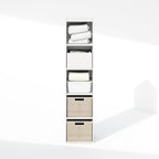 Furinno Reed Closet Organizers and Storage, 5-Tier Closet Organizer, Open Shelf Closet Storage, for Wardrobe, Bedroom, Living Room, White