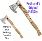 AX-7000 Custom Gift Forged Carbon Steel Viking Axe with Rose Wood Shaft, Viking Bearded Camping Axe